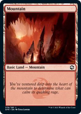 Mountain 276 card from Adventures in the Forgotten Realms