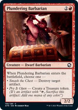 Plundering Barbarian 158 card from Adventures in the Forgotten Realms