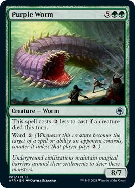 Purple Worm 201 card from Adventures in the Forgotten Realms