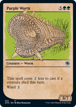 Purple Worm (Showcase) 332 card from Adventures in the Forgotten Realms