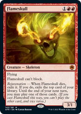 Flameskull 143 card from Adventures in the Forgotten Realms
