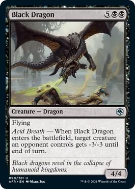 Black Dragon 90 card from Adventures in the Forgotten Realms