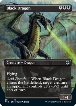 Black Dragon (Borderless) 291 card from Adventures in the Forgotten Realms
