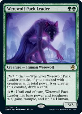 Werewolf Pack Leader 211 card from Adventures in the Forgotten Realms