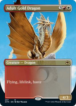 Adult Gold Dragon (Borderless) 297 card from Adventures in the Forgotten Realms