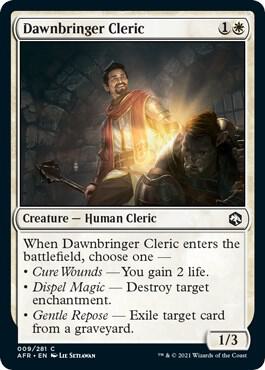 Dawnbringer Cleric 9 card from Adventures in the Forgotten Realms