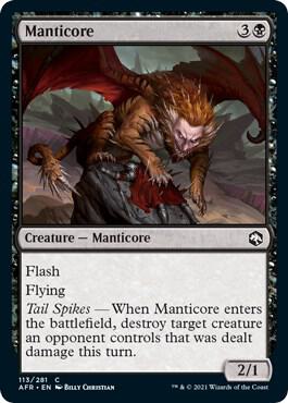 Manticore 113 card from Adventures in the Forgotten Realms