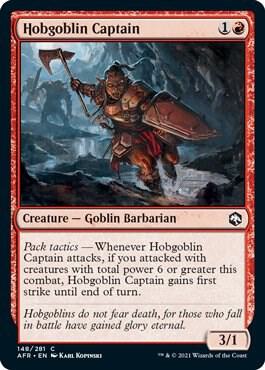 Hobgoblin Captain 148 card from Adventures in the Forgotten Realms