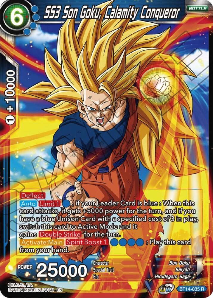 SS3 Son Goku, Calamity Conqueror BT14-035 card from Cross Spirits