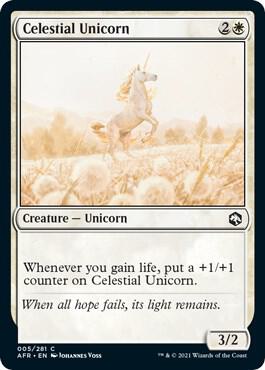 Celestial Unicorn 5 card from Adventures in the Forgotten Realms