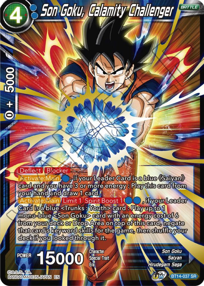 Son Goku, Calamity Challenger BT14-037 card from Cross Spirits