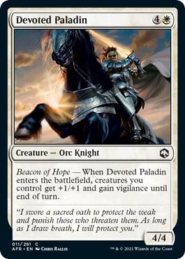 Devoted Paladin 11 card from Adventures in the Forgotten Realms
