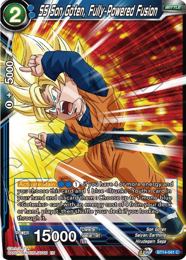 SS Son Goten, Fully-Powered Fusion BT14-041 card from Cross Spirits