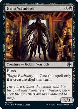 Grim Wanderer 107 card from Adventures in the Forgotten Realms