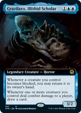 Grazilaxx, Illithid Scholar (Extended Art) 367 card from Adventures in the Forgotten Realms