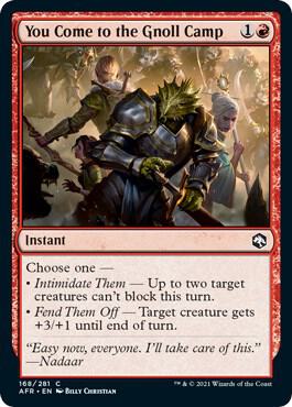 You Come to the Gnoll Camp 168 card from Adventures in the Forgotten Realms