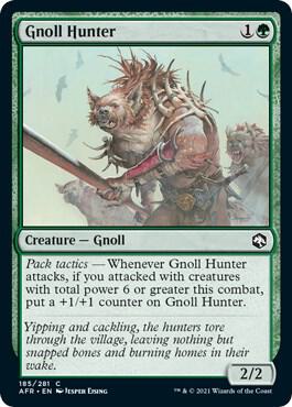 Gnoll Hunter 185 card from Adventures in the Forgotten Realms