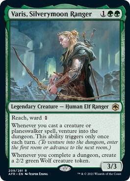 Varis, Silverymoon Ranger 209 card from Adventures in the Forgotten Realms