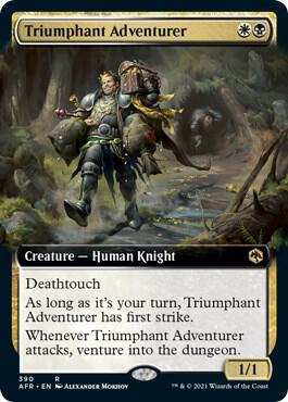 Triumphant Adventurer (Extended Art) 390 card from Adventures in the Forgotten Realms