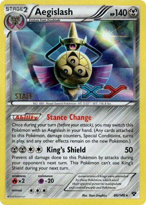 Aegislash (Prerelease) [Staff] 86/146 card from XY Promos