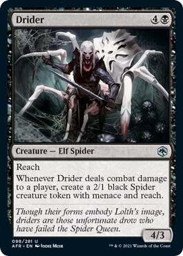 Drider 98 card from Adventures in the Forgotten Realms