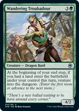 Wandering Troubadour 210 card from Adventures in the Forgotten Realms