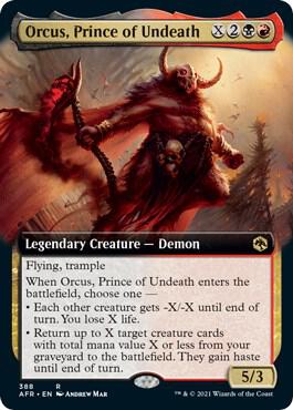 Orcus, Prince of Undeath (Extended Art) 388 card from Adventures in the Forgotten Realms
