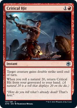 Critical Hit 137 card from Adventures in the Forgotten Realms