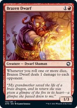 Brazen Dwarf 134 card from Adventures in the Forgotten Realms