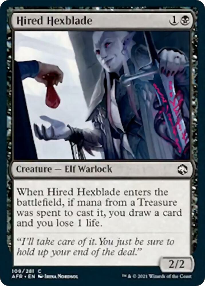 Hired Hexblade 109 card from Adventures in the Forgotten Realms