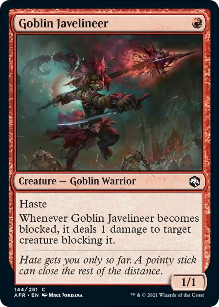 Goblin Javelineer 144 card from Adventures in the Forgotten Realms