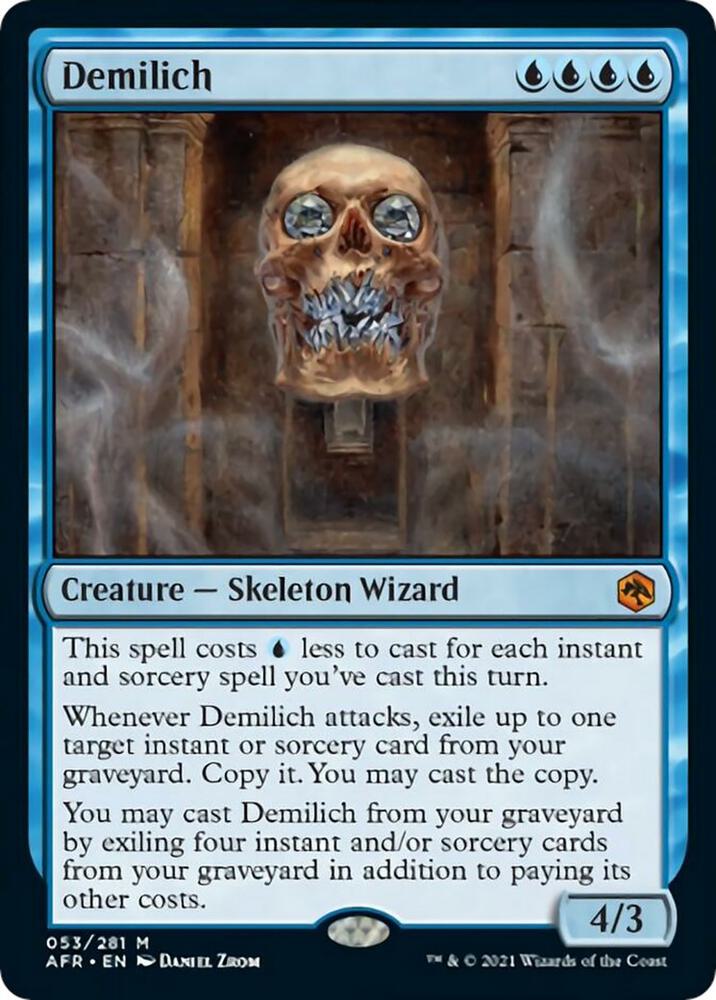 Demilich 53 card from Adventures in the Forgotten Realms