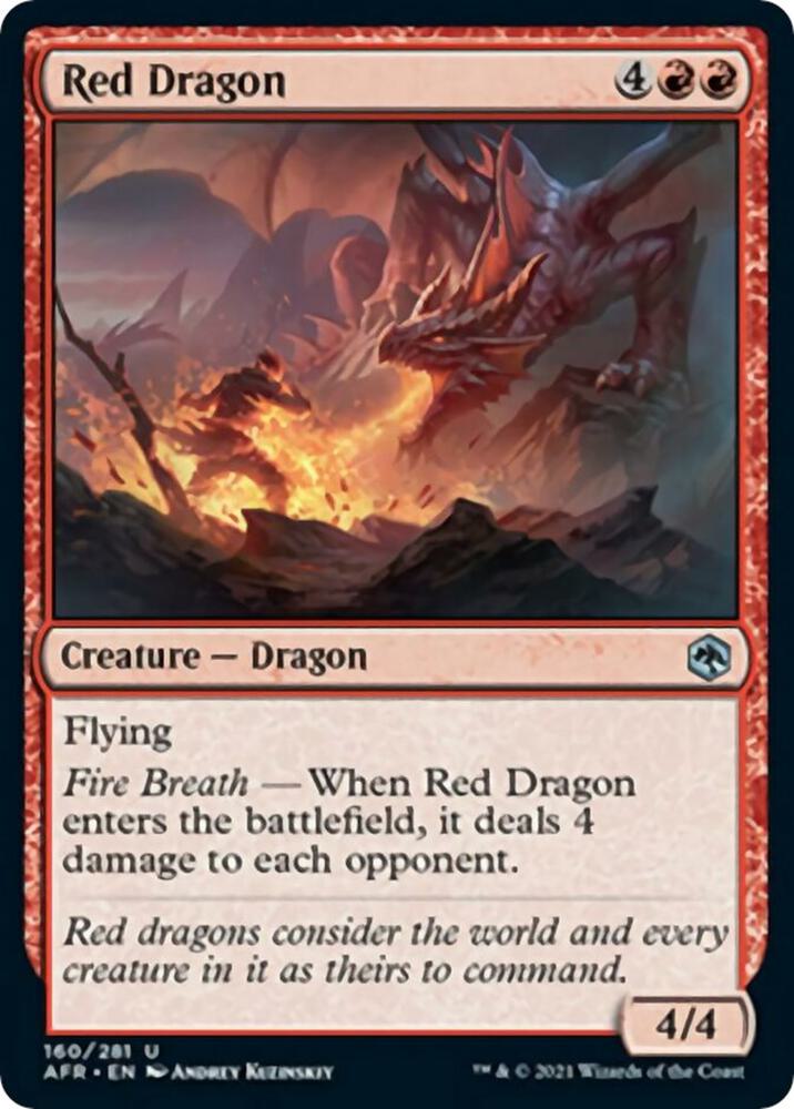 Red Dragon 160 card from Adventures in the Forgotten Realms