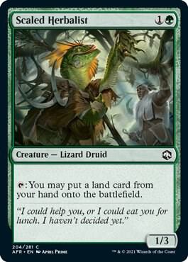 Scaled Herbalist 204 card from Adventures in the Forgotten Realms