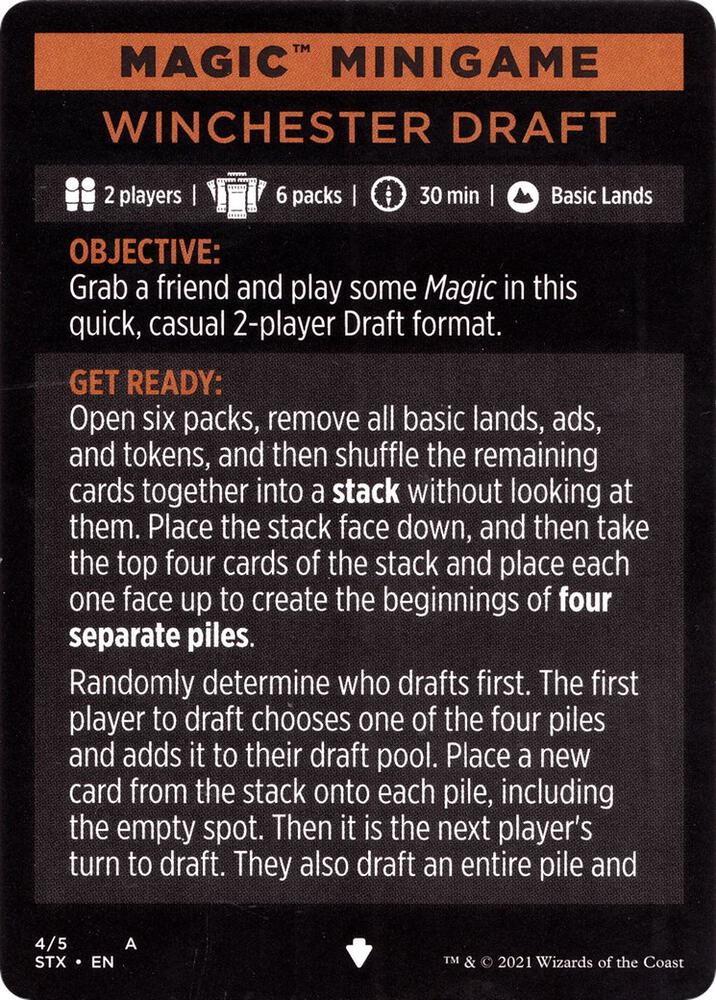 Magic Minigame: Winchester Draft 1 card from Strixhaven: School of Mages