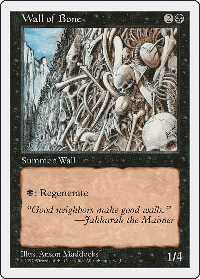 Wall of Bone card from Fifth Edition
