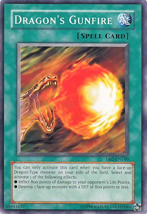 Dragon's Gunfire DB2-EN160 card from Dark Beginning 2