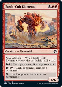 Earth-Cult Elemental 141 card from Adventures in the Forgotten Realms