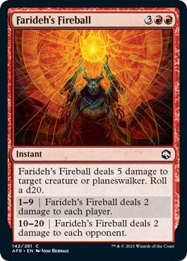 Farideh's Fireball 142 card from Adventures in the Forgotten Realms