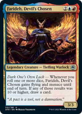 Farideh, Devil's Chosen 221 card from Adventures in the Forgotten Realms