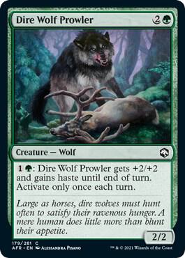 Dire Wolf Prowler 179 card from Adventures in the Forgotten Realms