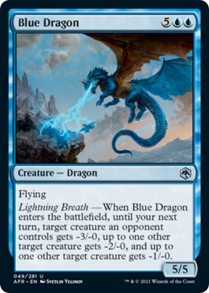 Blue Dragon 49 card from Adventures in the Forgotten Realms