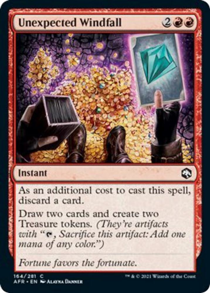 Unexpected Windfall 164 card from Adventures in the Forgotten Realms