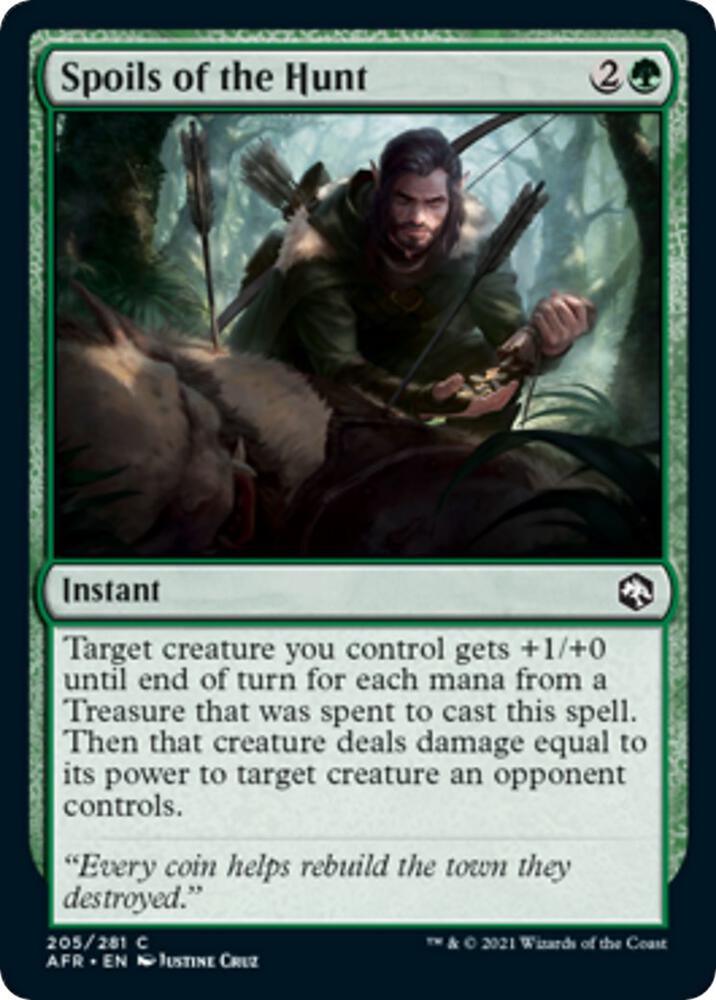 Spoils of the Hunt 205 card from Adventures in the Forgotten Realms