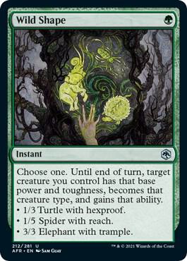 Wild Shape 212 card from Adventures in the Forgotten Realms