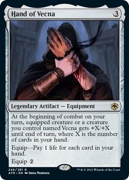 Hand of Vecna 246 card from Adventures in the Forgotten Realms