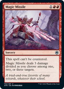 Magic Missile 154 card from Adventures in the Forgotten Realms
