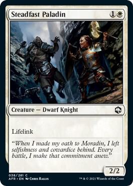 Steadfast Paladin 38 card from Adventures in the Forgotten Realms