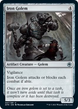 Iron Golem 247 card from Adventures in the Forgotten Realms