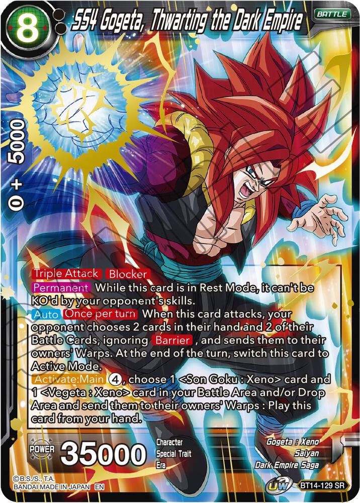 SS4 Gogeta, Thwarting the Dark Empire BT14-129 card from Cross Spirits